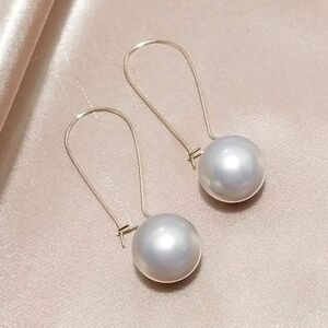Champagne Pearl Earrings Gold Kidney Wire